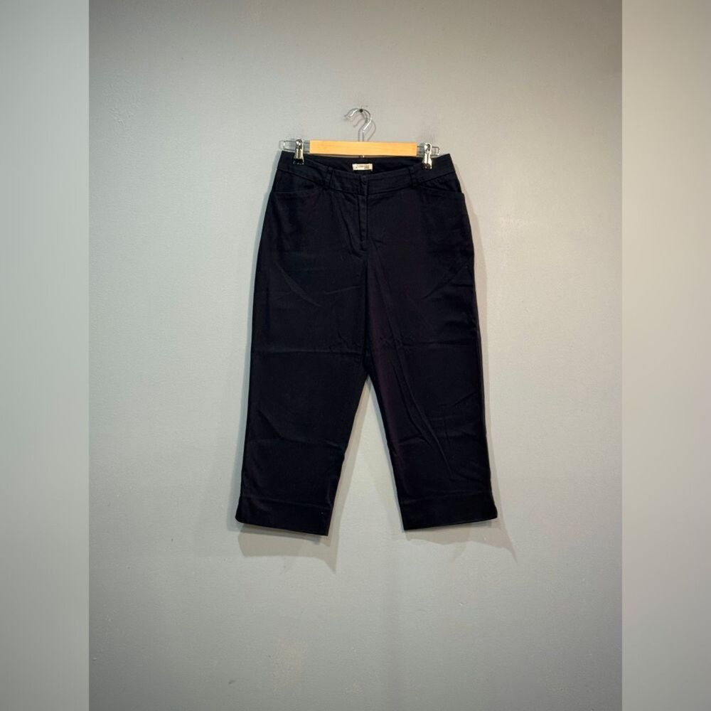 Black St. John's Bay Cotton Cropped Capris Size 6 EUC